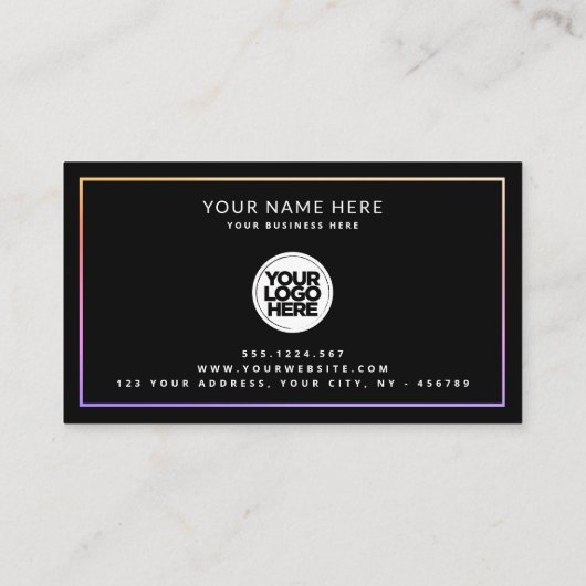 プロフェッショナルオレンジ、珊瑚、紫色の明るいオムレツ 名刺 (裏面)