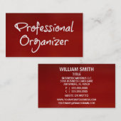 プロフェッショナルオーガナイザーブラシ付き赤名刺 名刺 (正面/裏面)