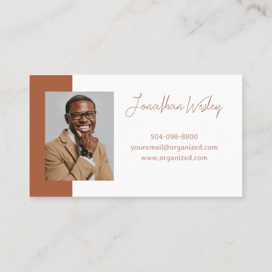 プロフェッショナルオーガナイザー焼きオレンジ色の名刺 名刺 (裏面)