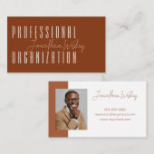 プロフェッショナルオーガナイザー焼きオレンジ色の名刺 名刺 (正面/裏面)