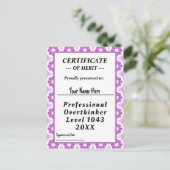 プロフェッショナルオーバーシンカー証明書賞 ポストカード (スタンド正面)