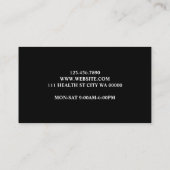 プロフェッショナルカイロプラクターカイロプラクティックヘルス 名刺 (裏面)