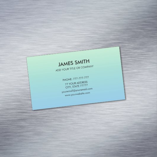 プロフェッショナルカスタマイズ可能なグラデ淡い色のィエントブルー マグネット名刺 (インサイチュ)