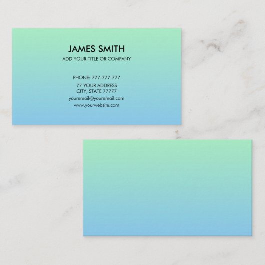 プロフェッショナルカスタマイズ可能なグラデ淡い色のィエントブルー 名刺 (正面/裏面)