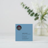 プロフェッショナルカスタマイズ可能なビジネスシックほこりっぽいブルー スクエア名刺 (スタンド正面)