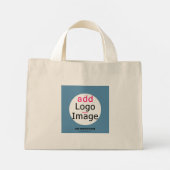 プロフェッショナルカスタマイズ可能なビジネスシックほこりっぽいブルー ミニトートバッグ (裏面)