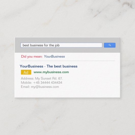 プロフェッショナルカスタマイズ可能なGoogle名刺 名刺 (正面)