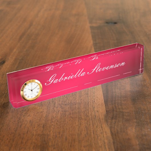 プロフェッショナルカスタマイズ文字の赤手書き デスクネームプレート (側面)