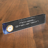 プロフェッショナルカスタマイズ文字銘板(時計付) デスクネームプレート (側面)