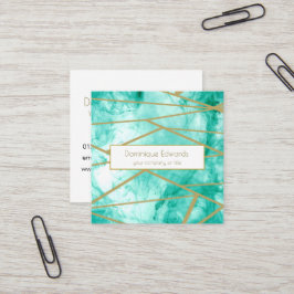 プロフェッショナルカスタムアクアブルーウォーターカラー スクエア名刺