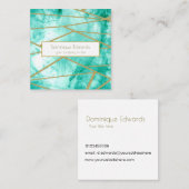 プロフェッショナルカスタムアクアブルーウォーターカラー スクエア名刺 (正面/裏面)