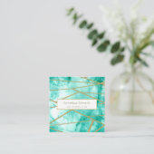 プロフェッショナルカスタムアクアブルーウォーターカラー スクエア名刺 (スタンド正面)