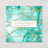 プロフェッショナルカスタムアクアブルーウォーターカラー スクエア名刺 (正面)