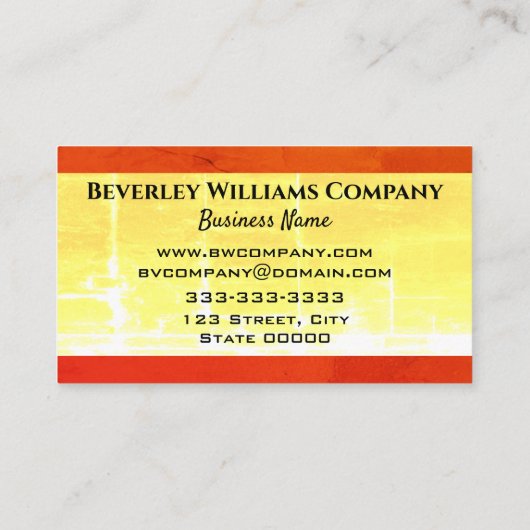 プロフェッショナルカスタムイエローと赤の名刺 名刺 (裏面)