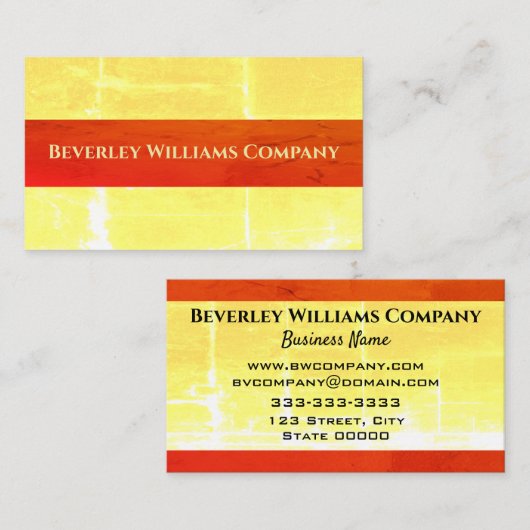 プロフェッショナルカスタムイエローと赤の名刺 名刺 (正面/裏面)