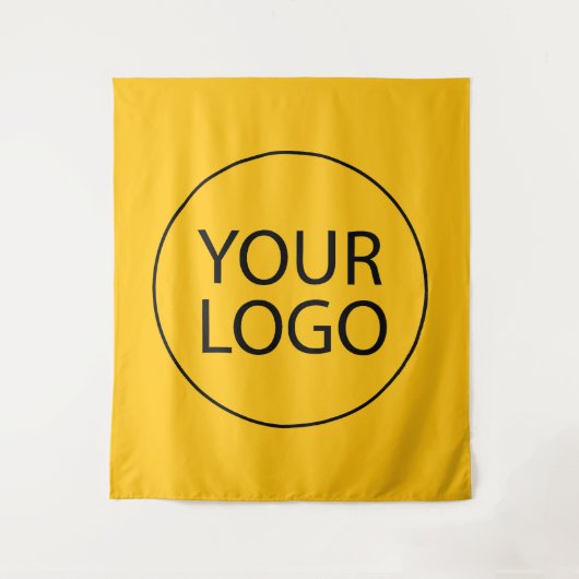 プロフェッショナルカスタムカンパニーロゴビジネスイエロー タペストリー (正面)