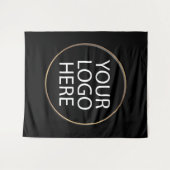 プロフェッショナルカスタムカンパニーロゴビジネスブラック タペストリー (正面(横))