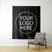 プロフェッショナルカスタムカンパニーロゴビジネスブラック タペストリー (インサイチュ)