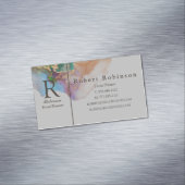 プロフェッショナルカスタムグリーンライトグレーブルー大理石 マグネット名刺 (インサイチュ)