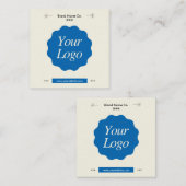 プロフェッショナルカスタムビジネスのミニマリストロゴブランド スクエア名刺 (正面/裏面)