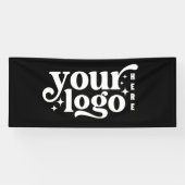 プロフェッショナルカスタムビジネスロゴブラックバナー 横断幕 (横)