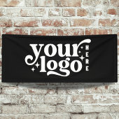 プロフェッショナルカスタムビジネスロゴブラックバナー 横断幕