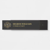 プロフェッショナルカスタムビジネスロゴ役職タイトル黒 サインプレート (正面)
