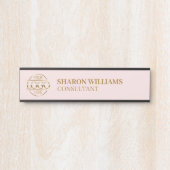 プロフェッショナルカスタムビジネスロゴ役職Pink サインプレート (正面)