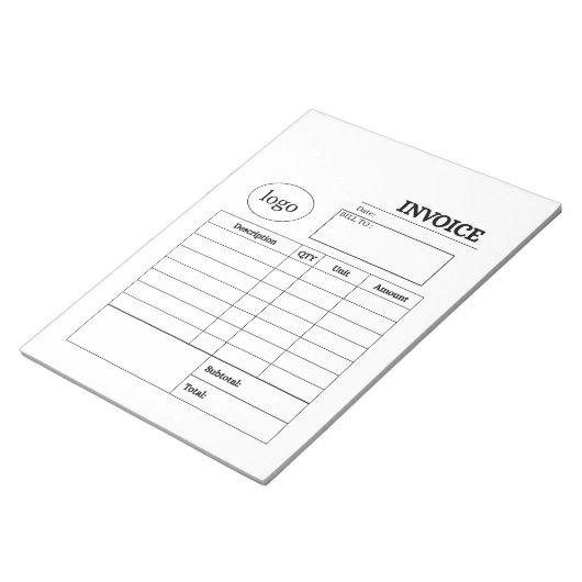 プロフェッショナルカスタムビジネス請求書 ノートパッド (アングル)