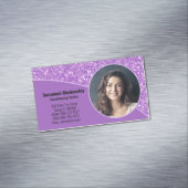 プロフェッショナルカスタムフォトパープルフェイクグリッター マグネット名刺 (インサイチュ)