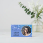 プロフェッショナルカスタムフォトブルーQRコード背面 名刺 (スタンド正面)