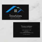 プロフェッショナルカスタムブラック建物建築 名刺 (正面/裏面)