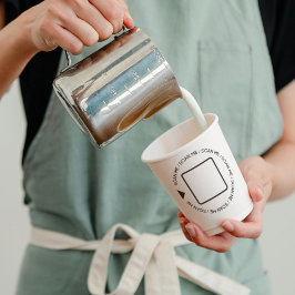 プロフェッショナルカスタムブラック&ホワイトQRコードバリスタ 紙コップ