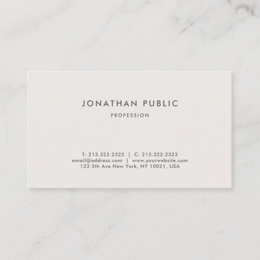 プロフェッショナルカスタムミニマモダンリストテンプレート 名刺 (裏面)