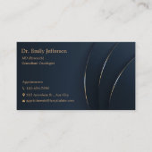 プロフェッショナルカスタムミニマモダンリストブルー金ゴールド 名刺 (正面)