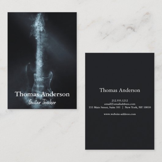 プロフェッショナルカスタムミュージカル楽器ギター 名刺 (正面/裏面)