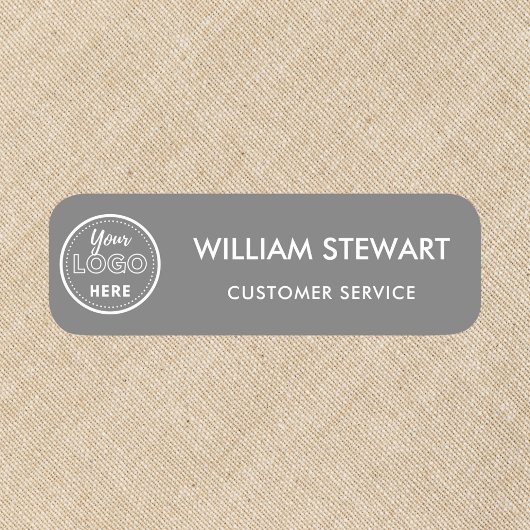 プロフェッショナルカスタムロゴグレー従業員スタッフ 名札