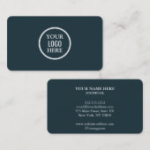 プロフェッショナルカスタムロゴサークル青 名刺 (正面/裏面)