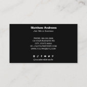 プロフェッショナルカスタムロゴモダンブラックソーシャルメディア 名刺 (裏面)