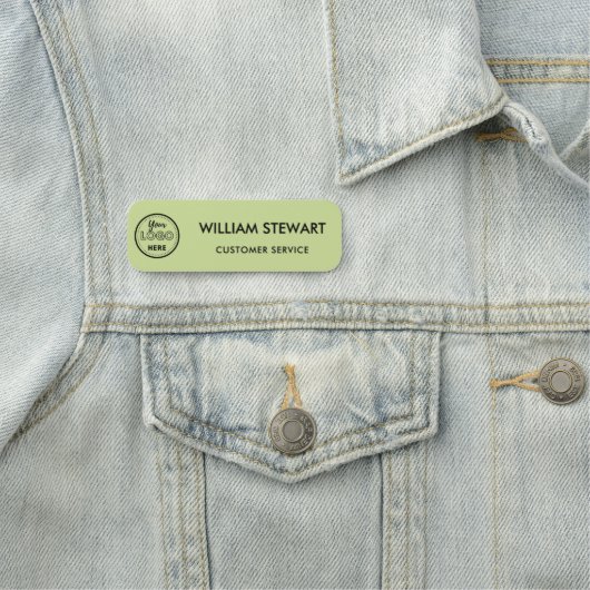 プロフェッショナルカスタムロゴライムグリーン社員スタッフ 名札 (インサイチュ)