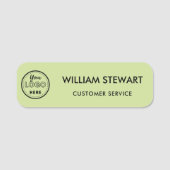 プロフェッショナルカスタムロゴライムグリーン社員スタッフ 名札 (正面)