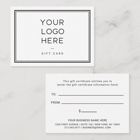 プロフェッショナルカスタムロゴ | シンプル贈与証 割引カード (正面/裏面)