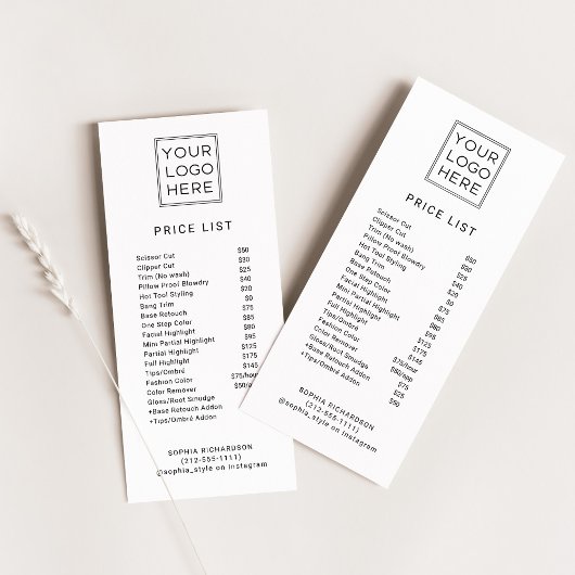 プロフェッショナルカスタムロゴ |価格表サービス ラックカード