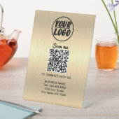 プロフェッショナルカスタムロゴQRコード金ゴールド 台座サイン (インサイチュ)