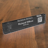 プロフェッショナルカスタムロゴQRコード デスクネームプレート (側面)