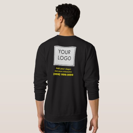 プロフェッショナルカスタムロゴSmall Business Black スウェットシャツ (裏面フル)