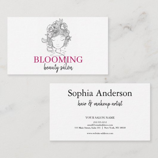 プロフェッショナルカスタムロータスロゴヨガスタジオ 名刺 (正面/裏面)