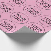 プロフェッショナルカスタム会社ロゴビジネスピンク ラッピングペーパー (角)