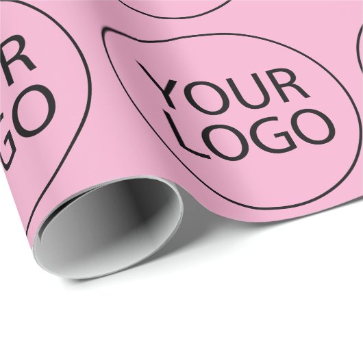 プロフェッショナルカスタム会社ロゴビジネスピンク ラッピングペーパー (ロールコーナー)