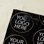 プロフェッショナルカスタム会社ロゴビジネスブラック ビーチタオル (インサイチュ)